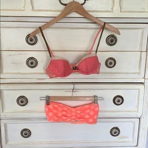 Victoria’s Secret pair of bras, polka dot details